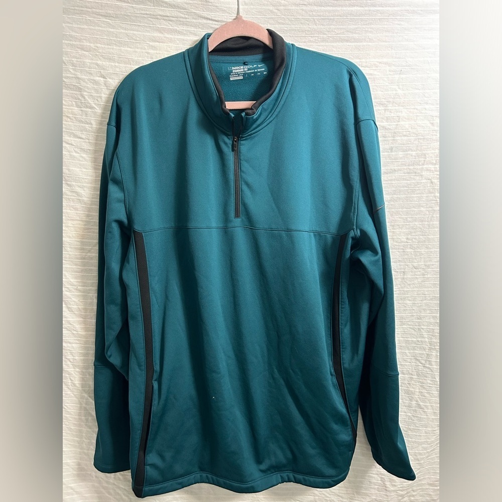 Nike Dri-Fit Golf Standard Fit Therma-Fit 1/4 Zip Long Sleeve Pullover Blue  XXL